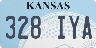 KS license plate 328IYA