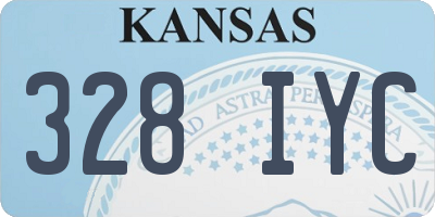 KS license plate 328IYC