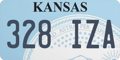 KS license plate 328IZA