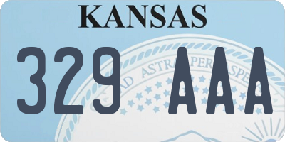 KS license plate 329AAA