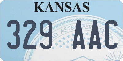 KS license plate 329AAC