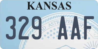 KS license plate 329AAF
