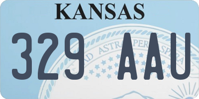 KS license plate 329AAU