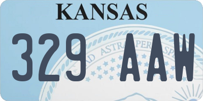KS license plate 329AAW