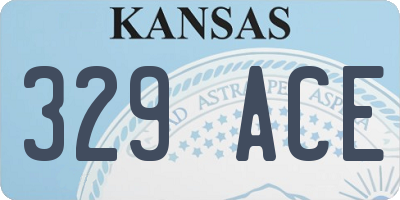 KS license plate 329ACE