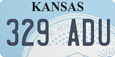 KS license plate 329ADU