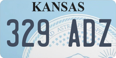 KS license plate 329ADZ