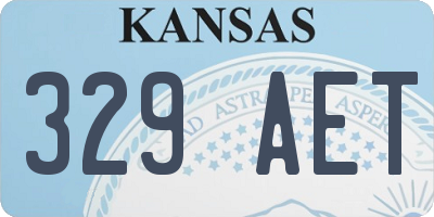 KS license plate 329AET