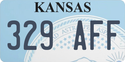 KS license plate 329AFF