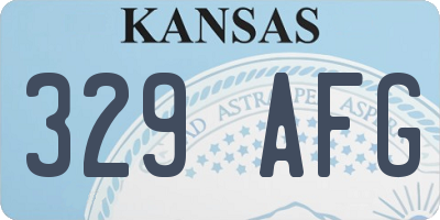 KS license plate 329AFG