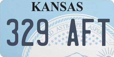 KS license plate 329AFT