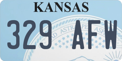 KS license plate 329AFW
