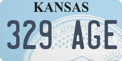 KS license plate 329AGE