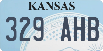 KS license plate 329AHB