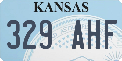 KS license plate 329AHF