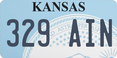 KS license plate 329AIN