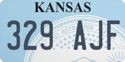KS license plate 329AJF