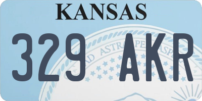 KS license plate 329AKR