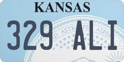 KS license plate 329ALI