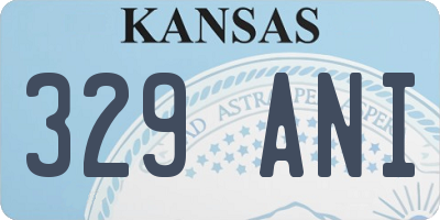 KS license plate 329ANI