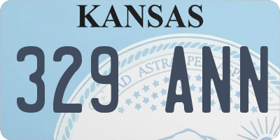 KS license plate 329ANN