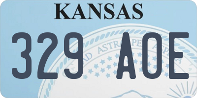 KS license plate 329AOE