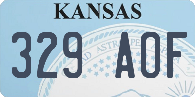 KS license plate 329AOF