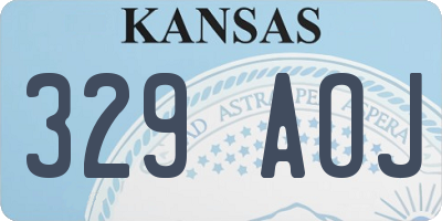 KS license plate 329AOJ
