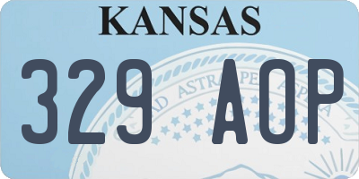 KS license plate 329AOP