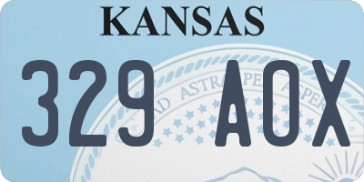 KS license plate 329AOX