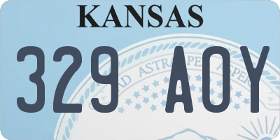 KS license plate 329AOY