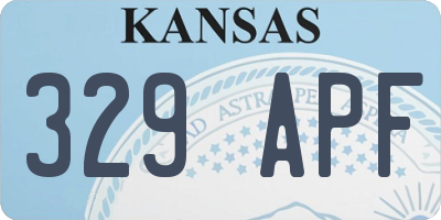 KS license plate 329APF