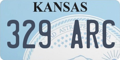 KS license plate 329ARC