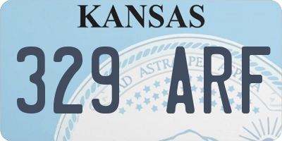 KS license plate 329ARF