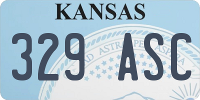 KS license plate 329ASC