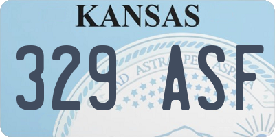 KS license plate 329ASF
