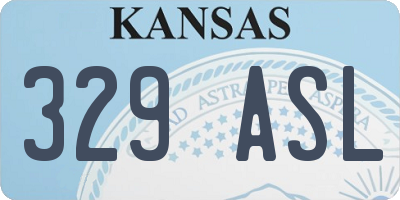 KS license plate 329ASL