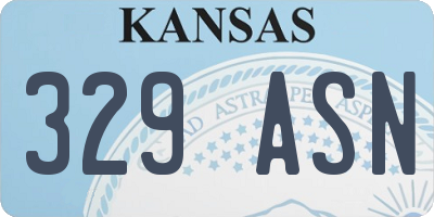 KS license plate 329ASN