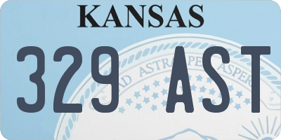 KS license plate 329AST