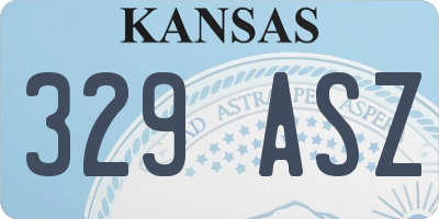 KS license plate 329ASZ