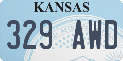 KS license plate 329AWD