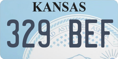 KS license plate 329BEF