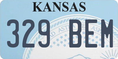 KS license plate 329BEM