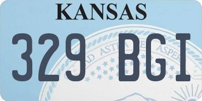 KS license plate 329BGI