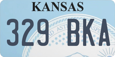 KS license plate 329BKA