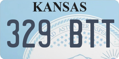 KS license plate 329BTT