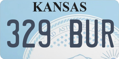 KS license plate 329BUR