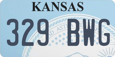 KS license plate 329BWG