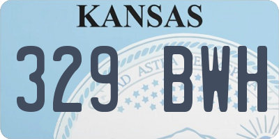 KS license plate 329BWH