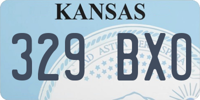 KS license plate 329BXO